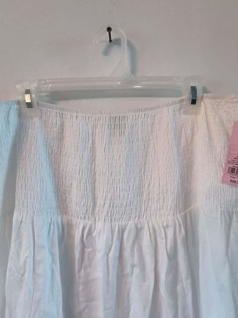 Wild Fable XXL White Cotton Smocked Tiered Maxi Skirt Boho Coastal NWT - Picture 2 of 9